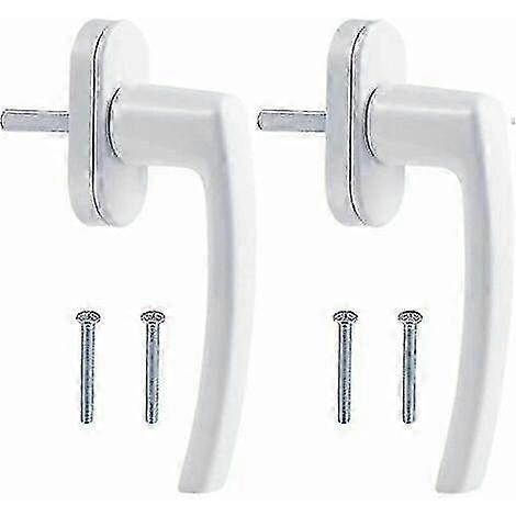White Mirror Finish Aluminium Window Handle, 2-Piece Set