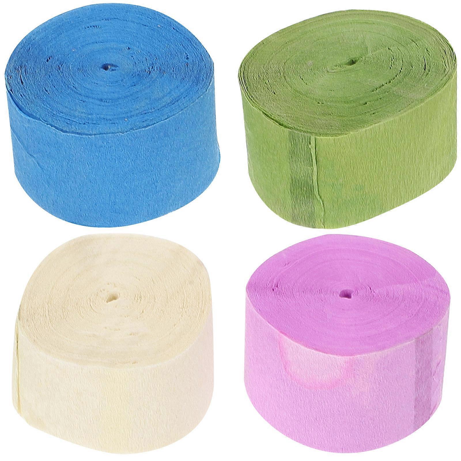 Assorted Color Crepe Paper Streamer for Wedding Decor 4 Rolls