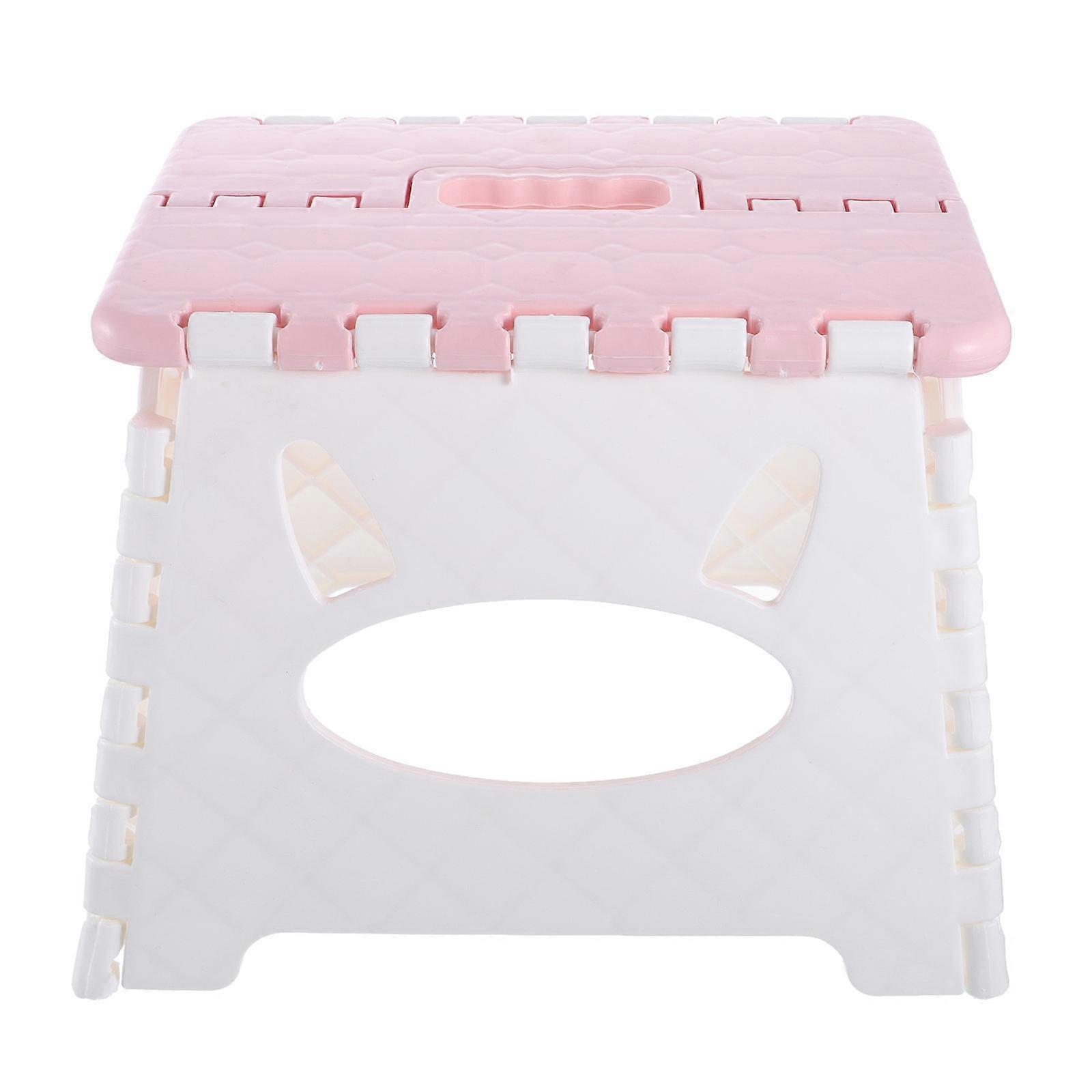 Plastic Folding Stool Portable Folding Stool for Home Use 1Pcs Pink