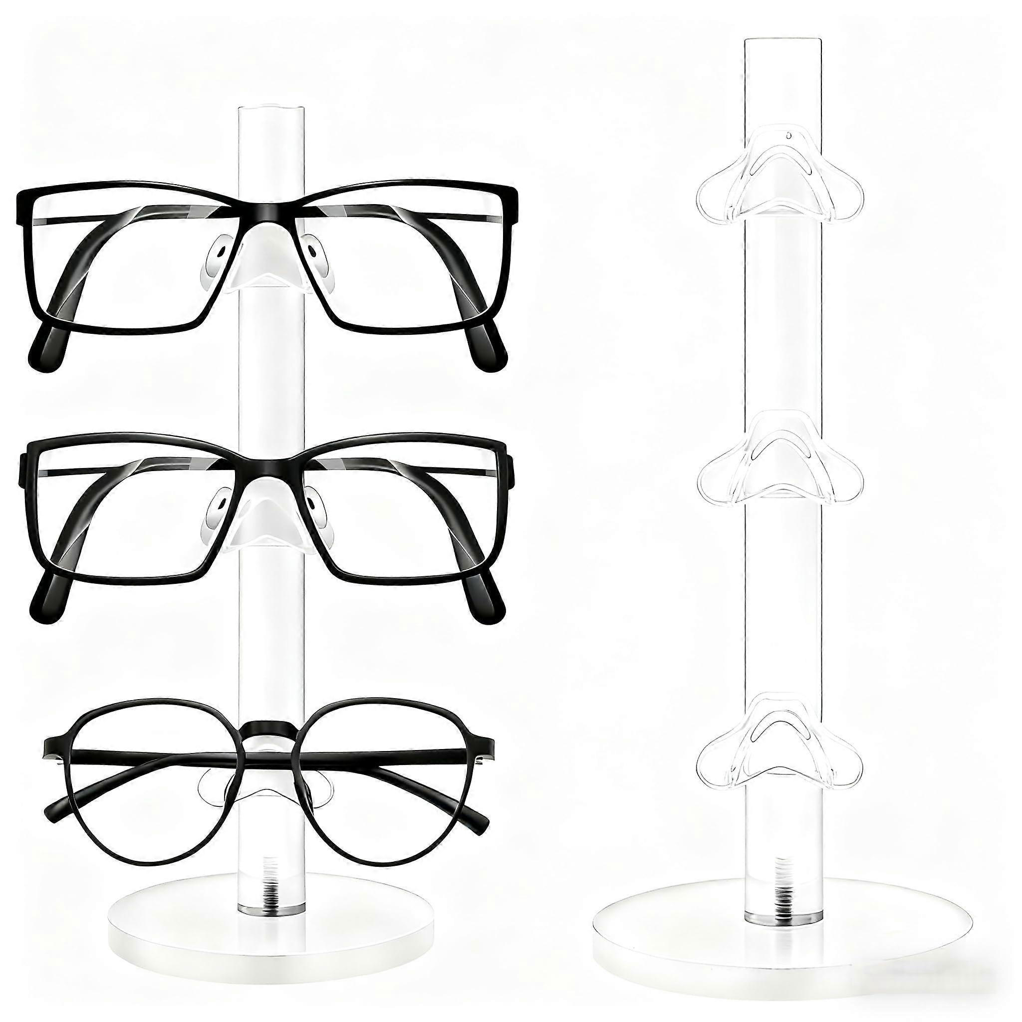 Acrylic Sunglasses Organizer 3 Layer Clear Eyeglass Display Stand Stackable SpaceSaving Design