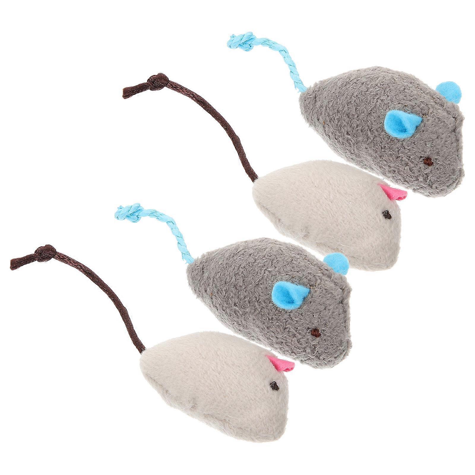 Cat Toy Plush Mouse with Catnip for Cats 4Pcs Fun Interactive Toy