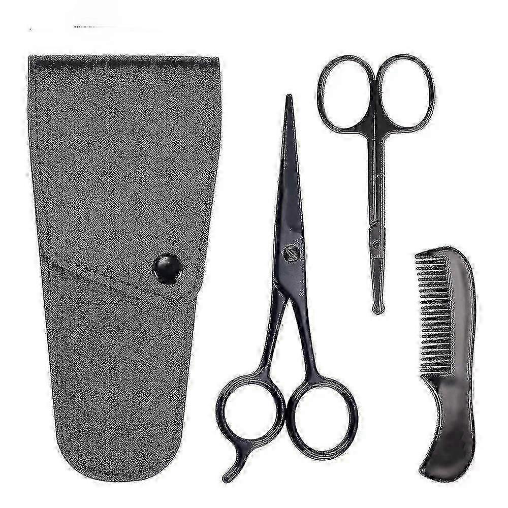 Beard Scissors/nose Scissors /mustache Comb Multi Functions Grooming Kit Gift Set Beard Tr