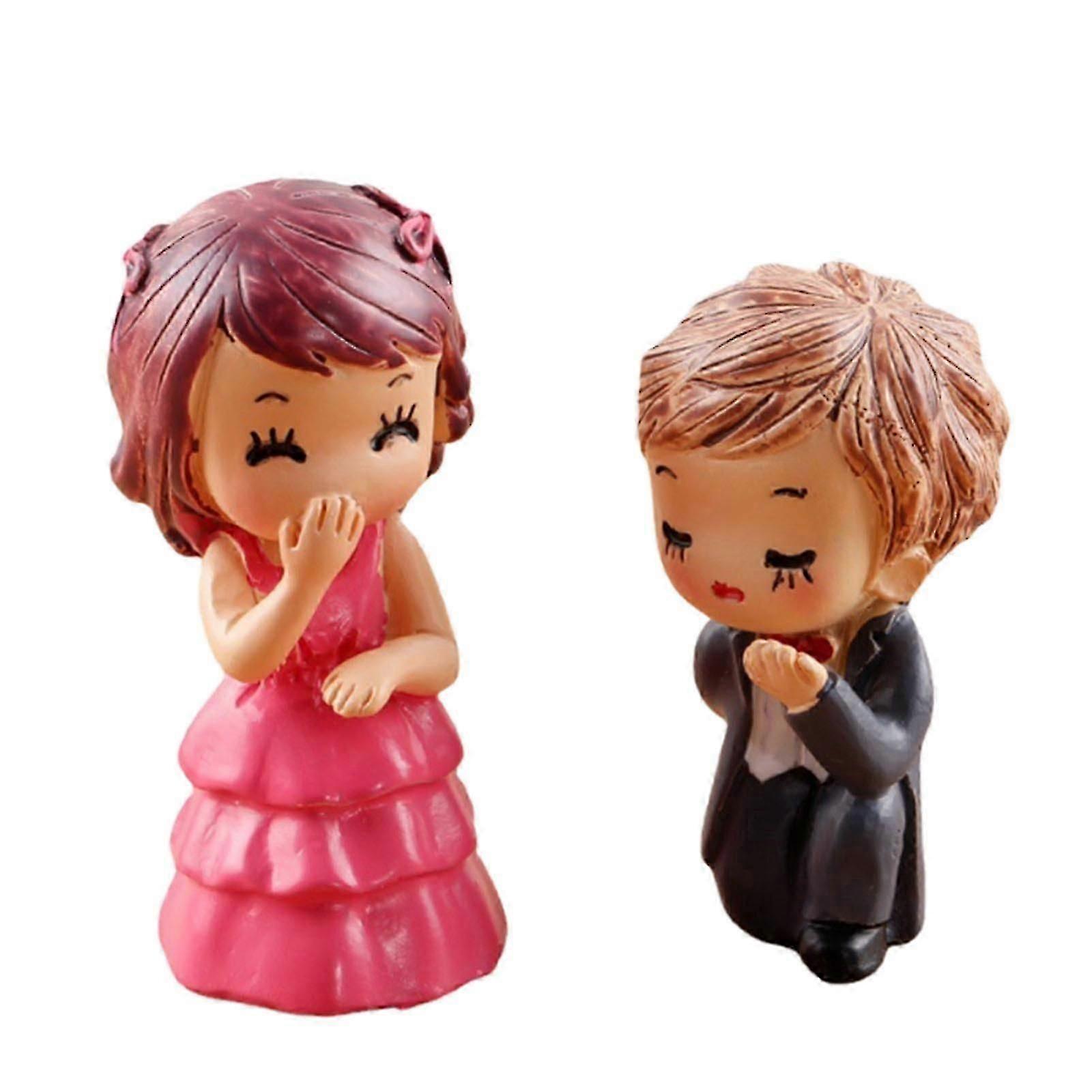 2pc Cute Proposal Couple Doll Set