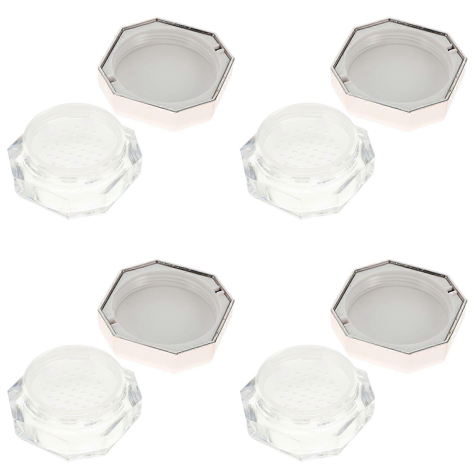 4pcs Octagonal Makeup Loose Powder Boxes Portable Empty Containers (Rose Gold)