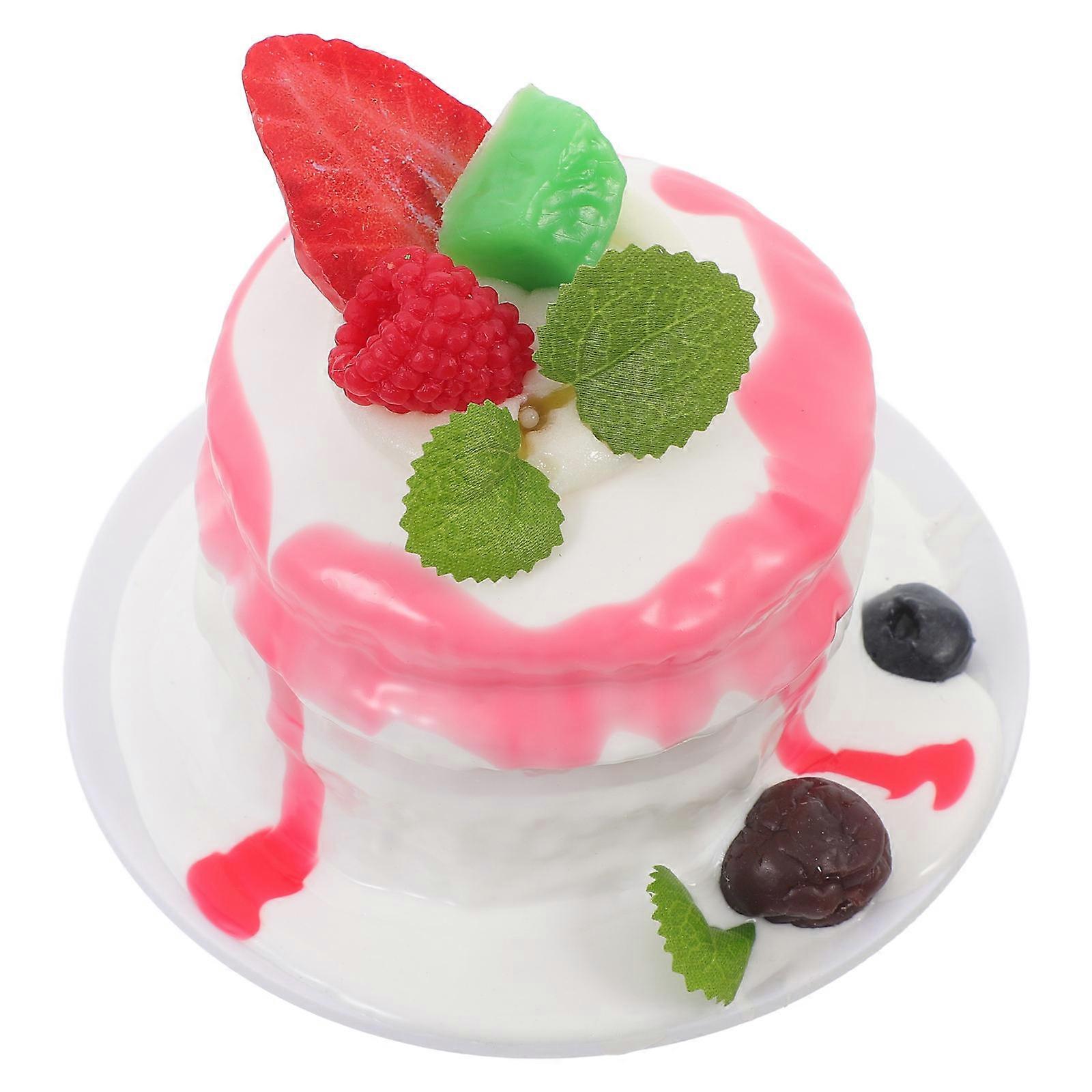 Artificial Cake Model Decorative Simulation Cake for Decor 4Pcs Red