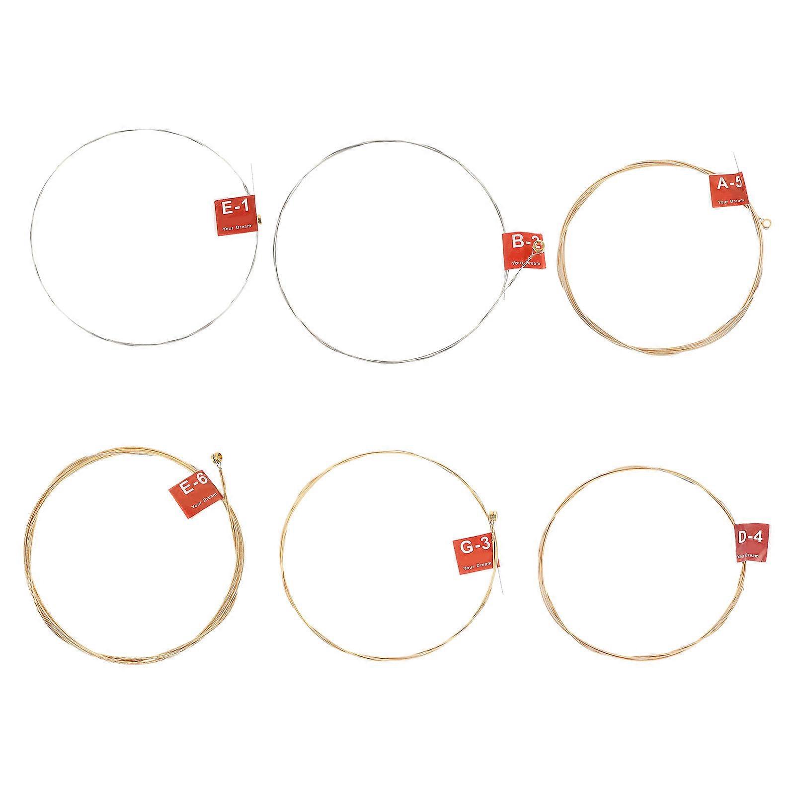 Guitar Strings for Replacement with 6Pcs Practical Folk Guitar Accessories
