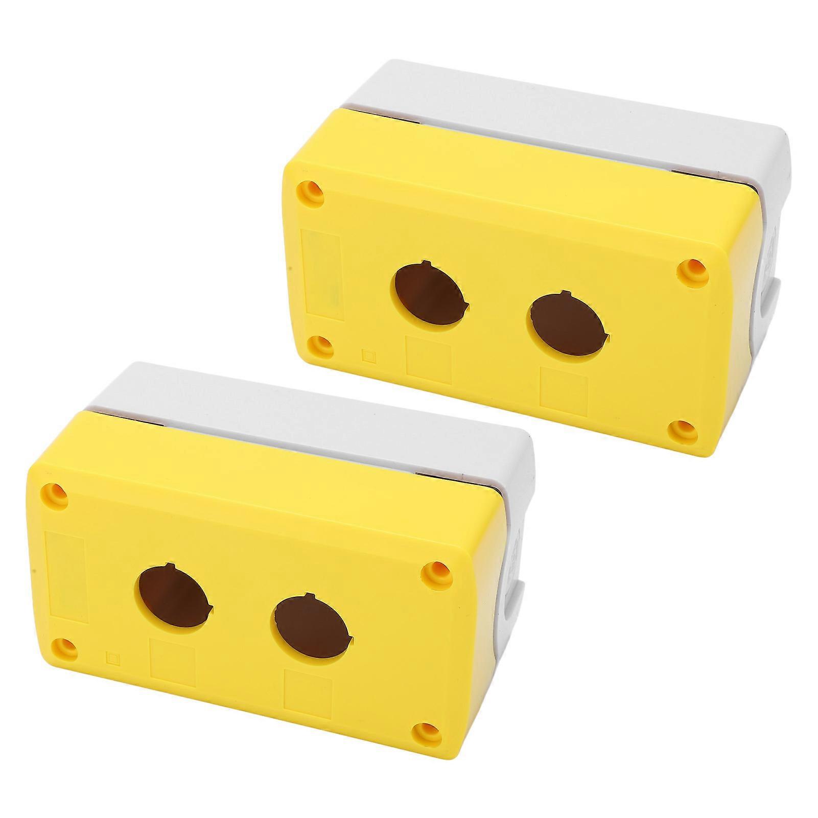 2 Sets Push Button Box Switch Case Control Station Shell Waterproof 2 Holes for Machine