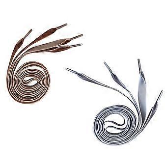 Ribbon Laces For Boots Durable Use Grey 100x1.6cm 2Pairs