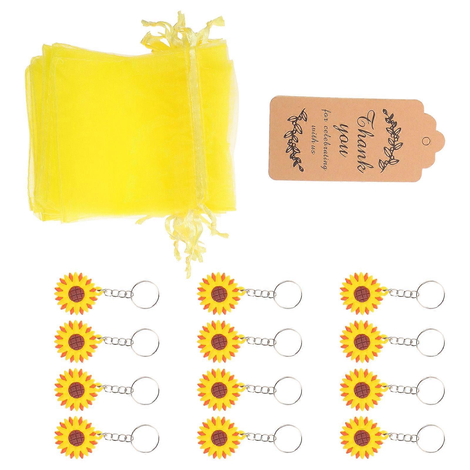 Sunflower Keychains Sunflower Keychain Set for Decoration 12Sets