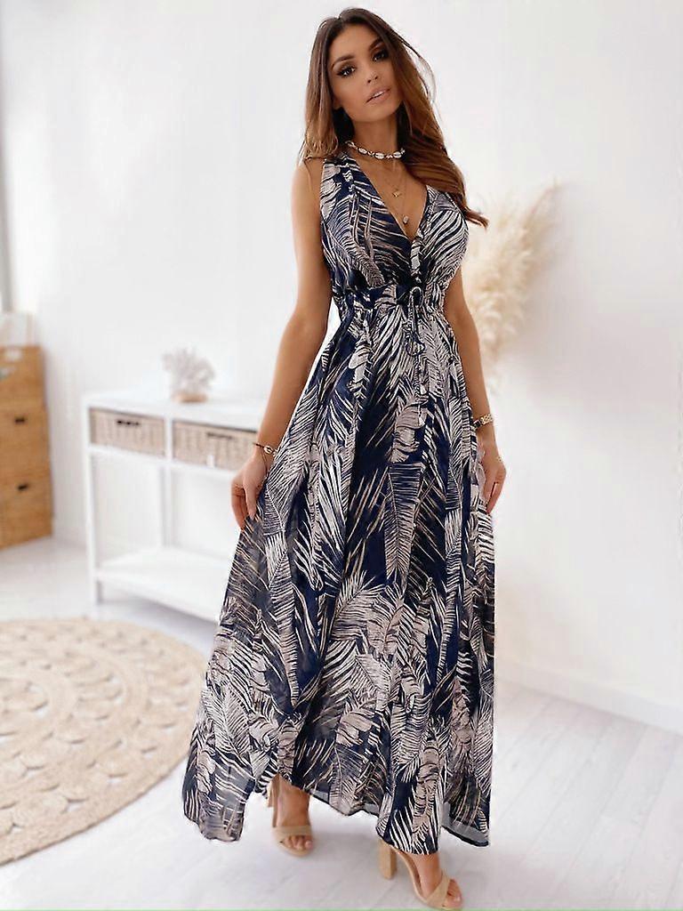 Summer Print Backless Strap Dress