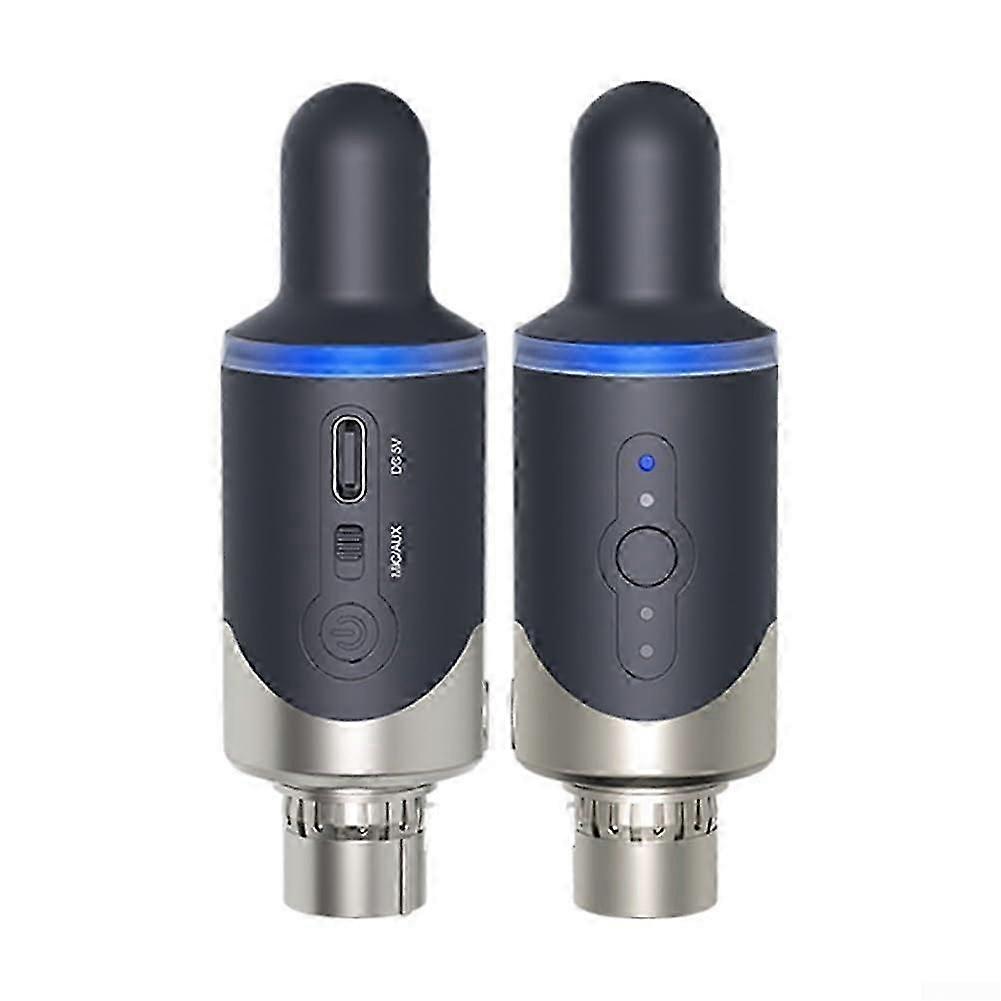 Reliable UHF XLR wireless setup for microphone conversion system with simple connection options available. QD