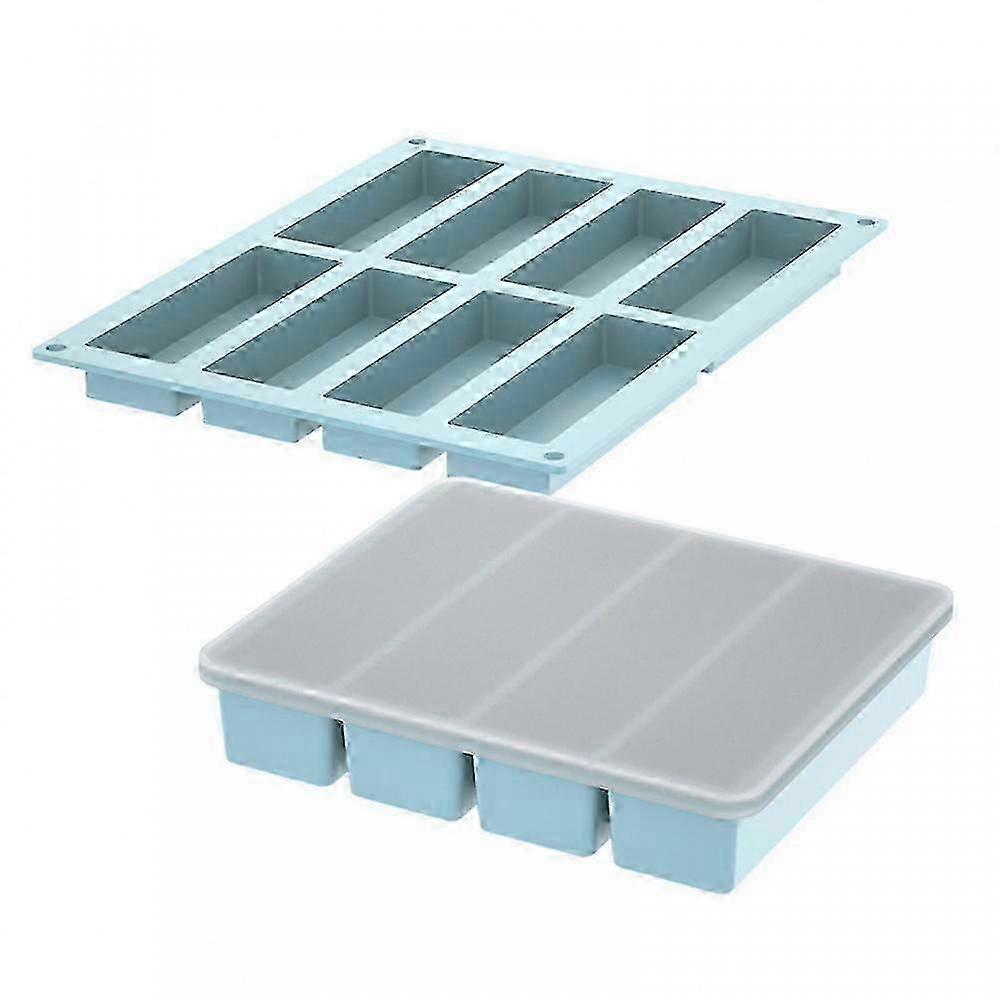 (Gray Blue)Ice Cubes Maker Ice Cubes Molds Rectangular Shape Ice Tray Kitchen Accessary Silicone Ice Maker Suitable compatible with Making I