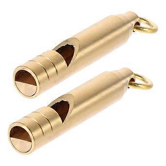 2Pcs Retro Brass Whistle Referee Whistle for Competition Outdoor Survival Whistle