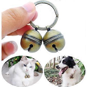 Pure Copper Jingle Bells for Dog Collar, Loud Sound to Save Birds and Wildlife, 2 Pack with 25mm and 30mm Loops