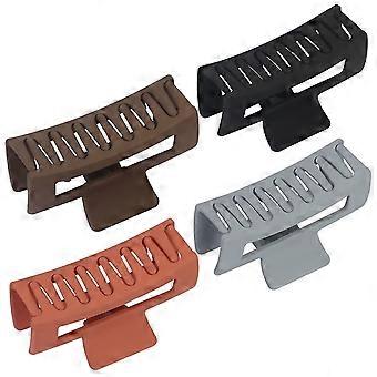 KATEA 4 stuks haarklauwklemmen voor dames, 4,1 inch matte grote klauwklemmen sterke grip antislip haarspeldjes rechthoekige haarklemmen voor lang dun dik haar (b