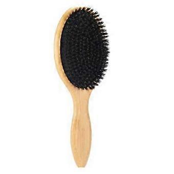Boar Bristle Hair Brush with Nylon Pins, Bamboo Paddle Brush for Hair Detangling