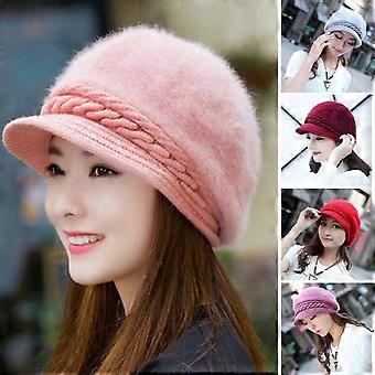 Frauen Hut Ultradick Winddicht Waschbar Nicht Verblassen Einfarbig Halten Warm Einfacher Stil Frauen Plüsch gefüttert Thermohut Baskenmütze Cap Dekor für Outdoor Activ