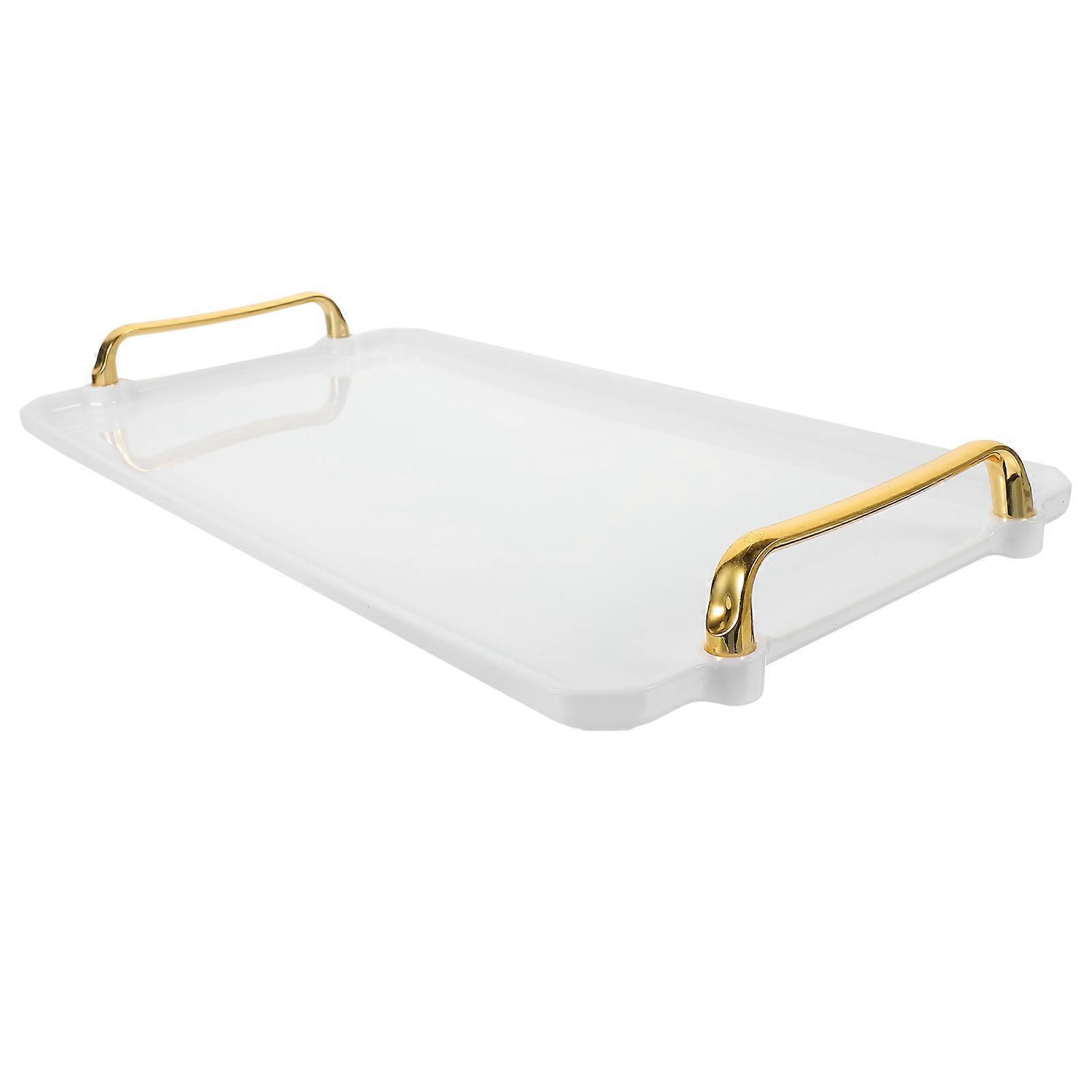 Food Tray Rectangular Tray for Storage 4Pcs White Serving Plate