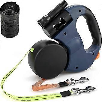Double Retractable Dog Lead, Reinforced Extendable With Non-slip Handle Dog