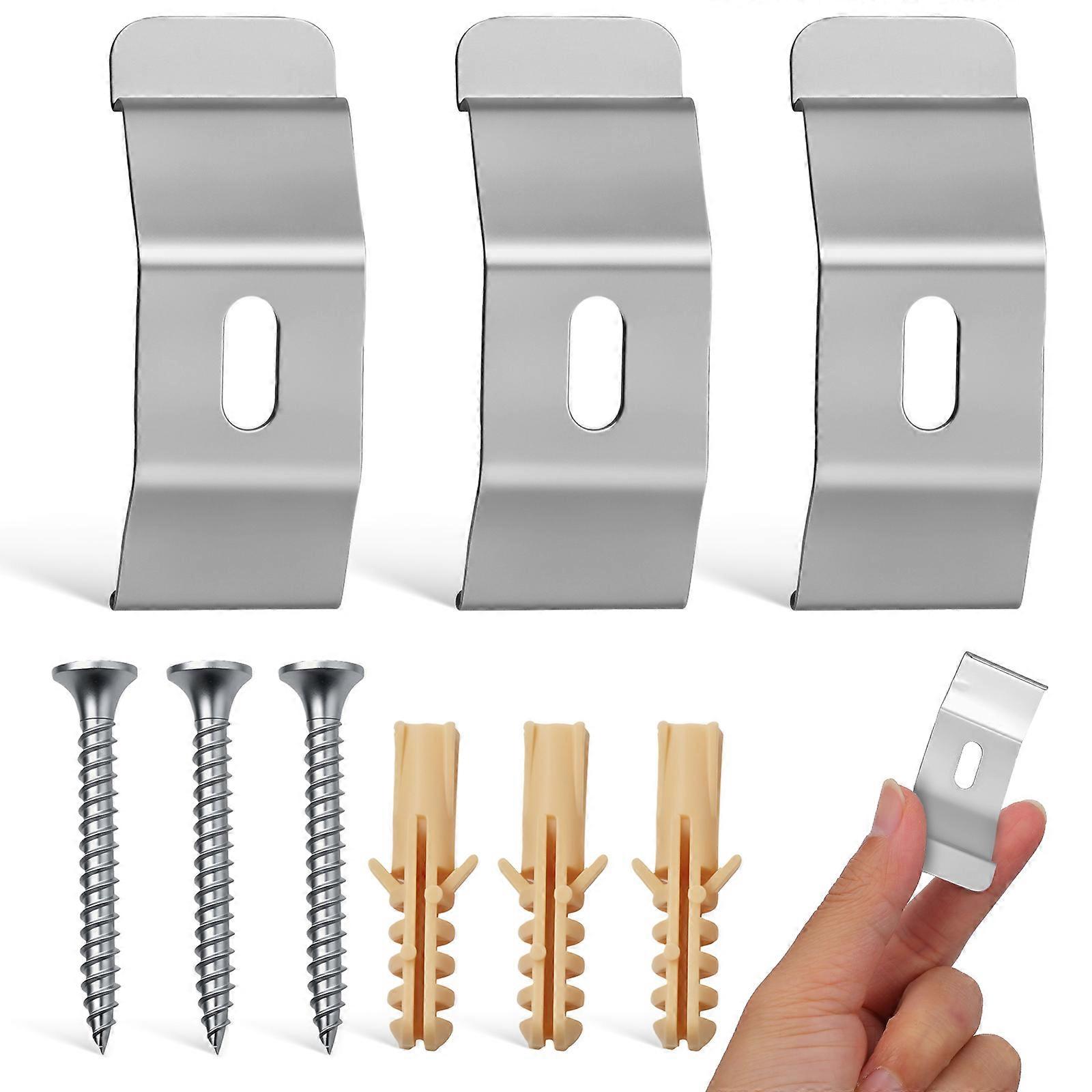 Metal Curtain Bracket for Louver with Fixation Function 3Pcs Set