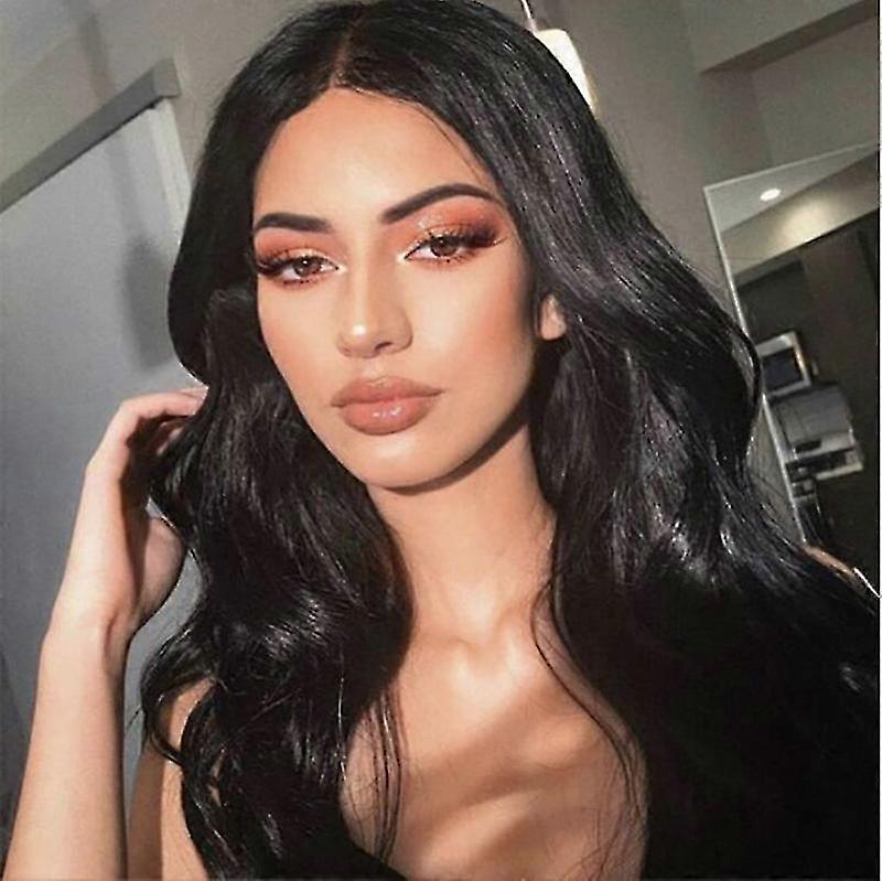 Women's Wig Set Black Medium Length Curly