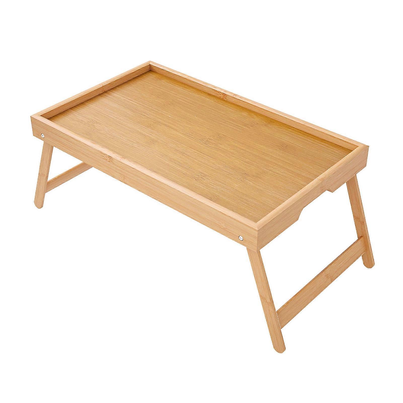 Foldable Bamboo Serving Tray for Bed Sofa and Laptop Computer Use