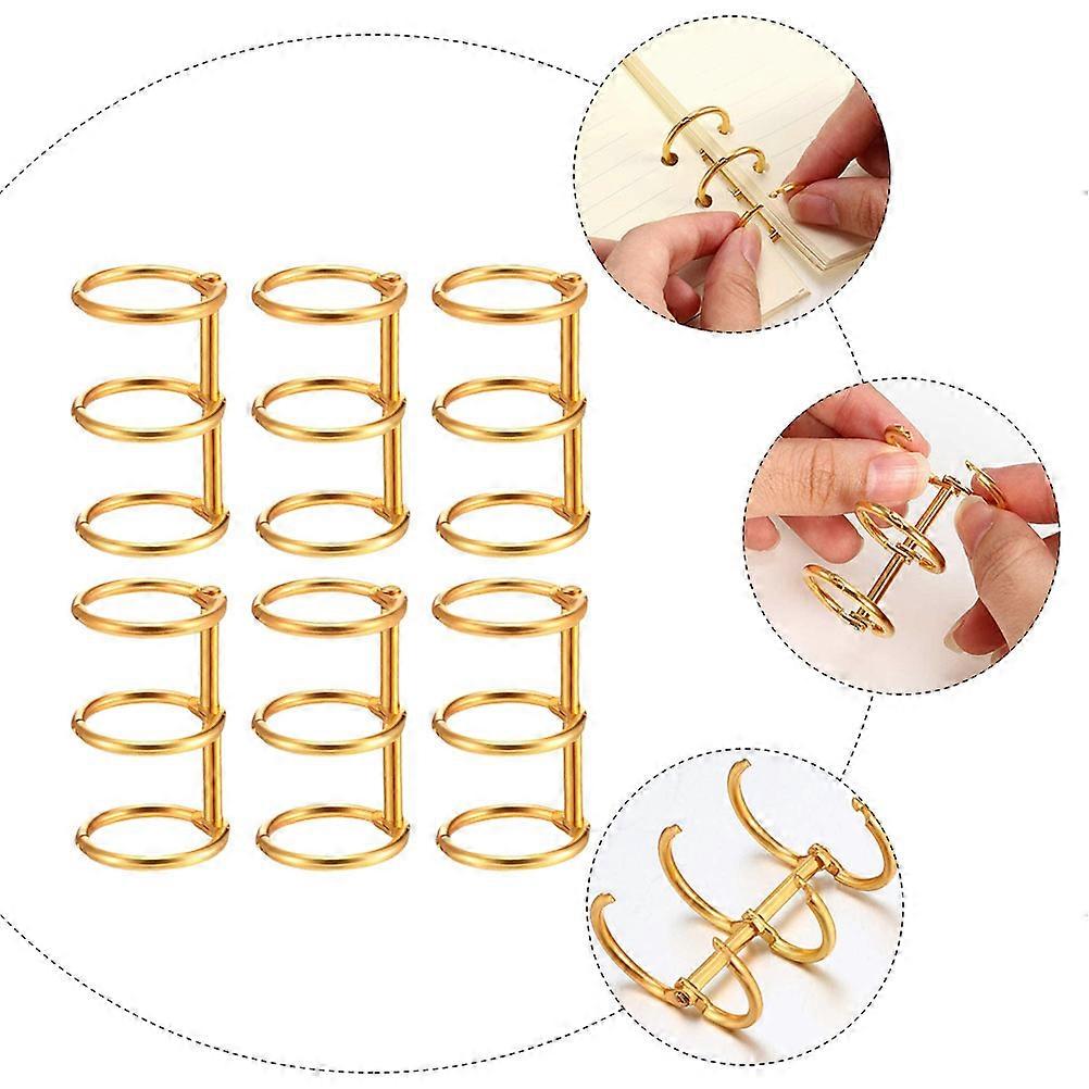 Golden Binding Rings for Loose Leaf Binding 6Pcs Practical Notebook Coils