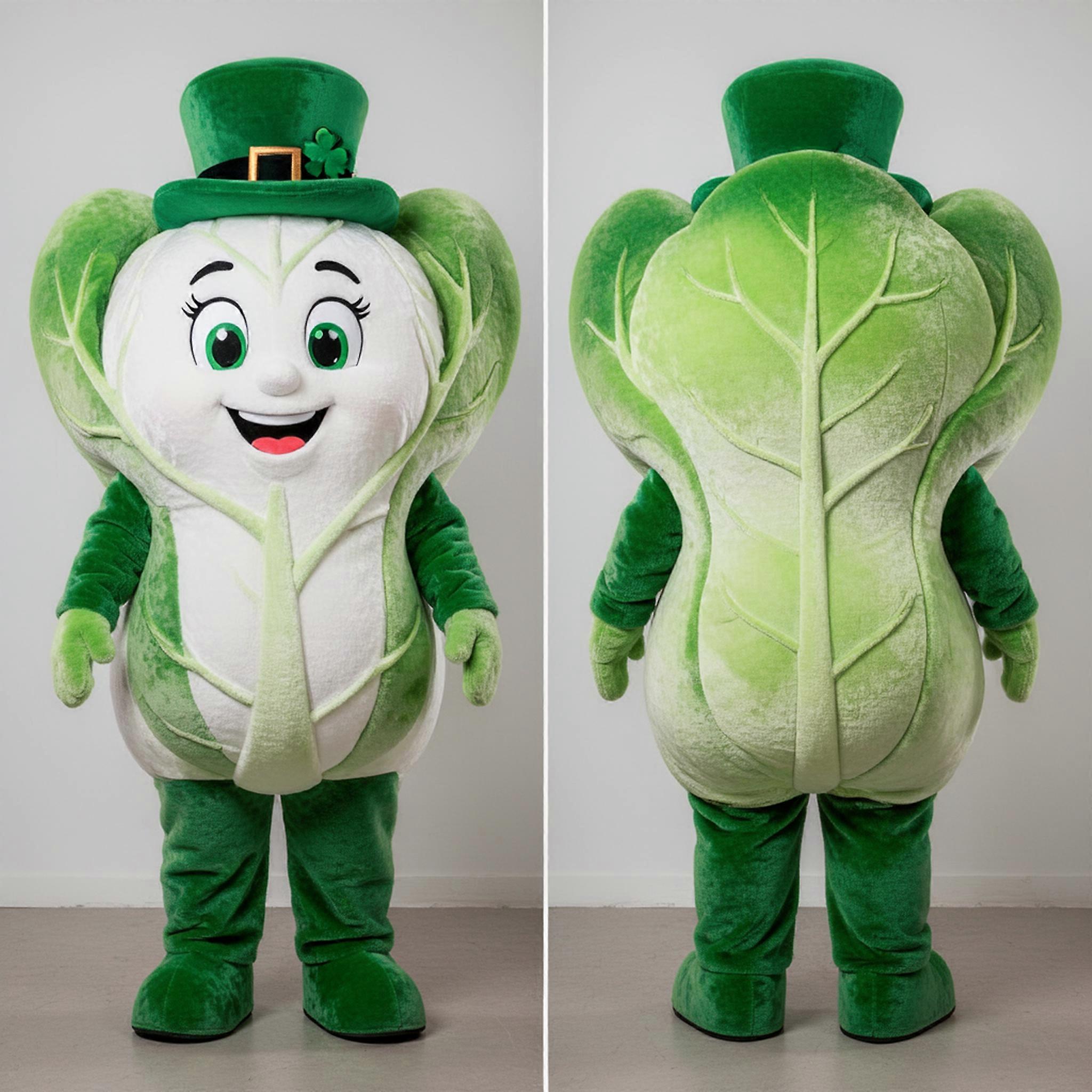 MASTICOT Velvety Green Cabbage Leaf Mascot