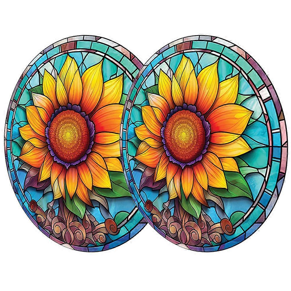 Sunflower Electrostatic Window Decals for Bird Collision Prevention 2Pcs PVC