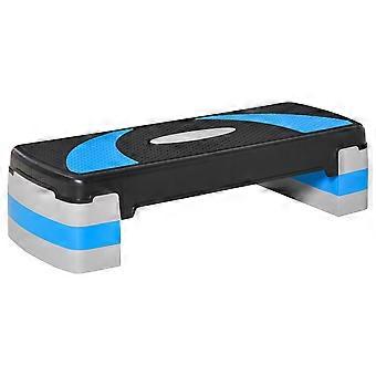 Stepper board, aerobic stepper, height adjustable with 3 levels (10/15/20cm), fitness home trainer, up to 150 kg, light blue, 80x31x10-20 cm