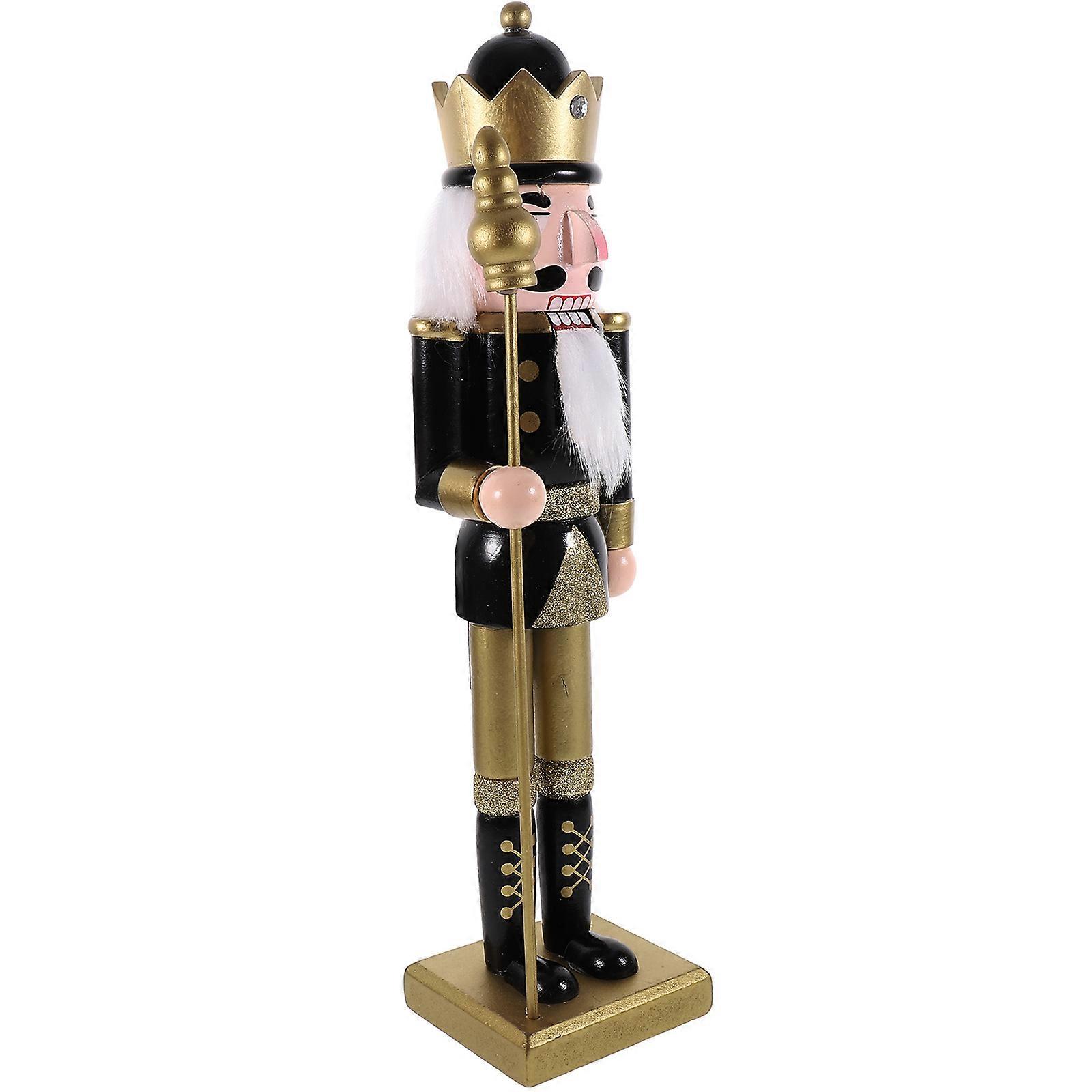 Desktop Wooden Nutcracker Decor Christmas Nutcracker with 4Pcs