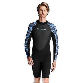 Mens 2mm Fullsuit Wetsuit Diving Swimming Surfing Snorkeling Thermal Protection Black Neoprene