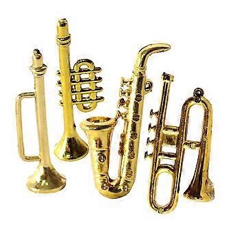 Golden Miniature Doll House Instrument Model for Decoration 8Pcs