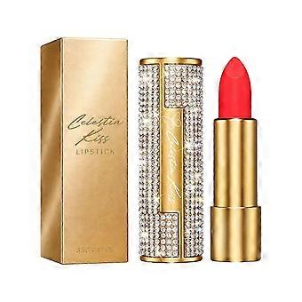 Hot Bright Orange-Red Diamond Lipstick, Moisturizing, Nourishing, Highly Saturated, Silky Smooth, Long-Lasting Non-Stick Lip Care and Makeup