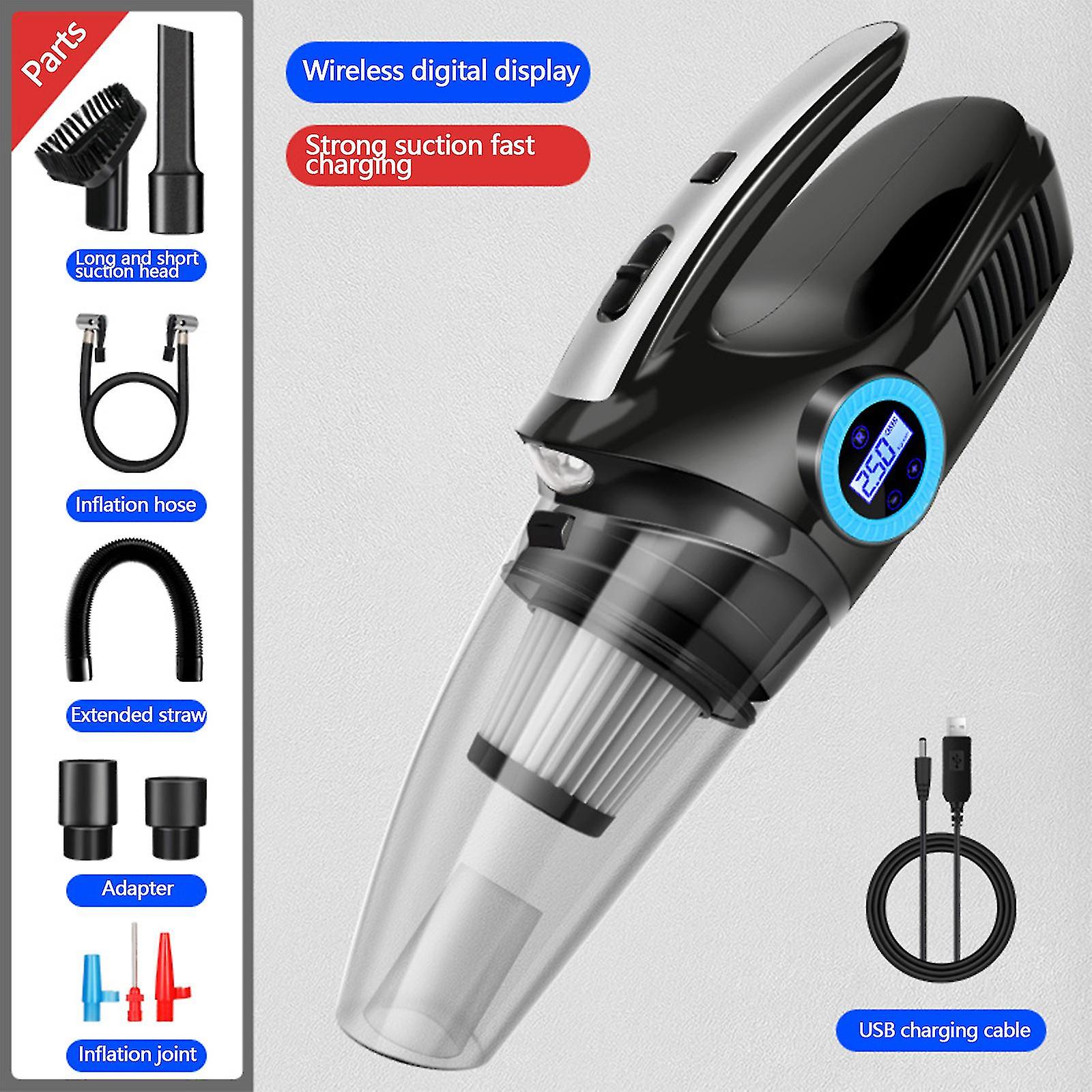 Car Vacuum Handheld Cleaner,tire Inflator For Car,12v Air Compressor With Led Light,4 In 1 Portable Vacuum Cleaner With Air Pump