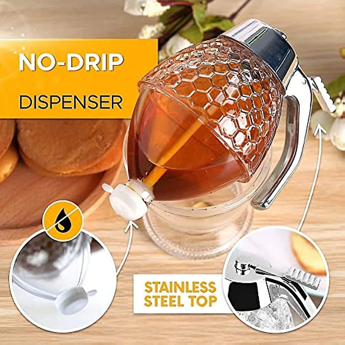 2022 Best Honey Dispenser 200ml Honey Dispenser No Drip Glass With