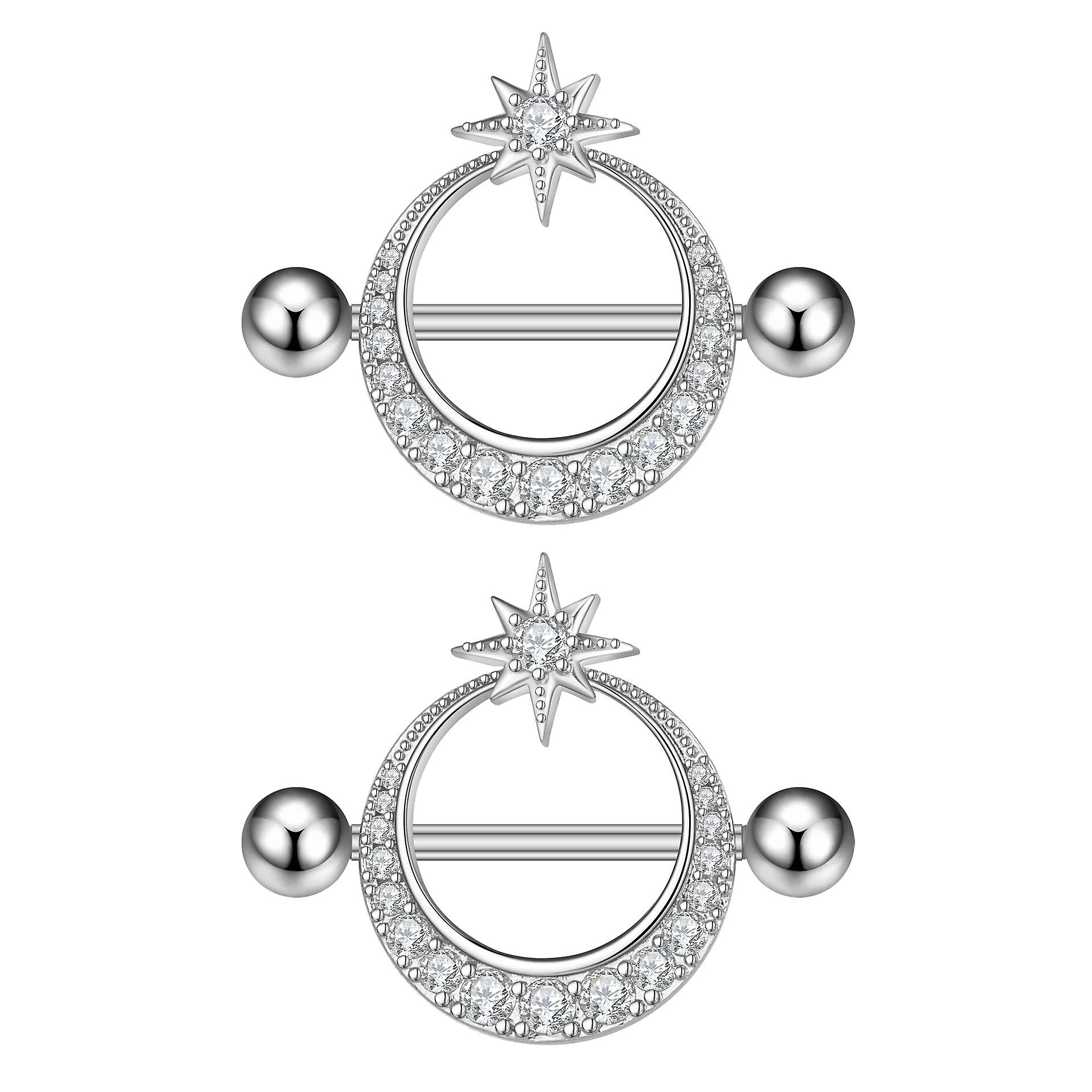 Mädchen Zirkon Nippel Ring Selbstklebendes Nagelpiercing