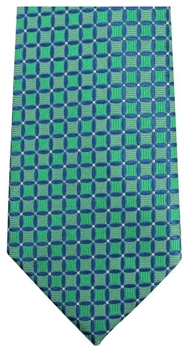 Knightsbridge Neckwear Geometric Tie - Green/Blue