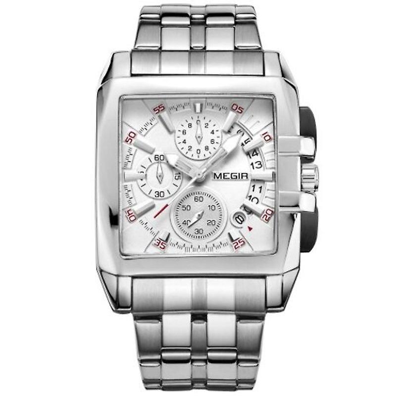 Veile Studios 2018 ساعة رجالية حزام فولاذي رياضي في الهواء الطلق ساعات بيضاء مربعة