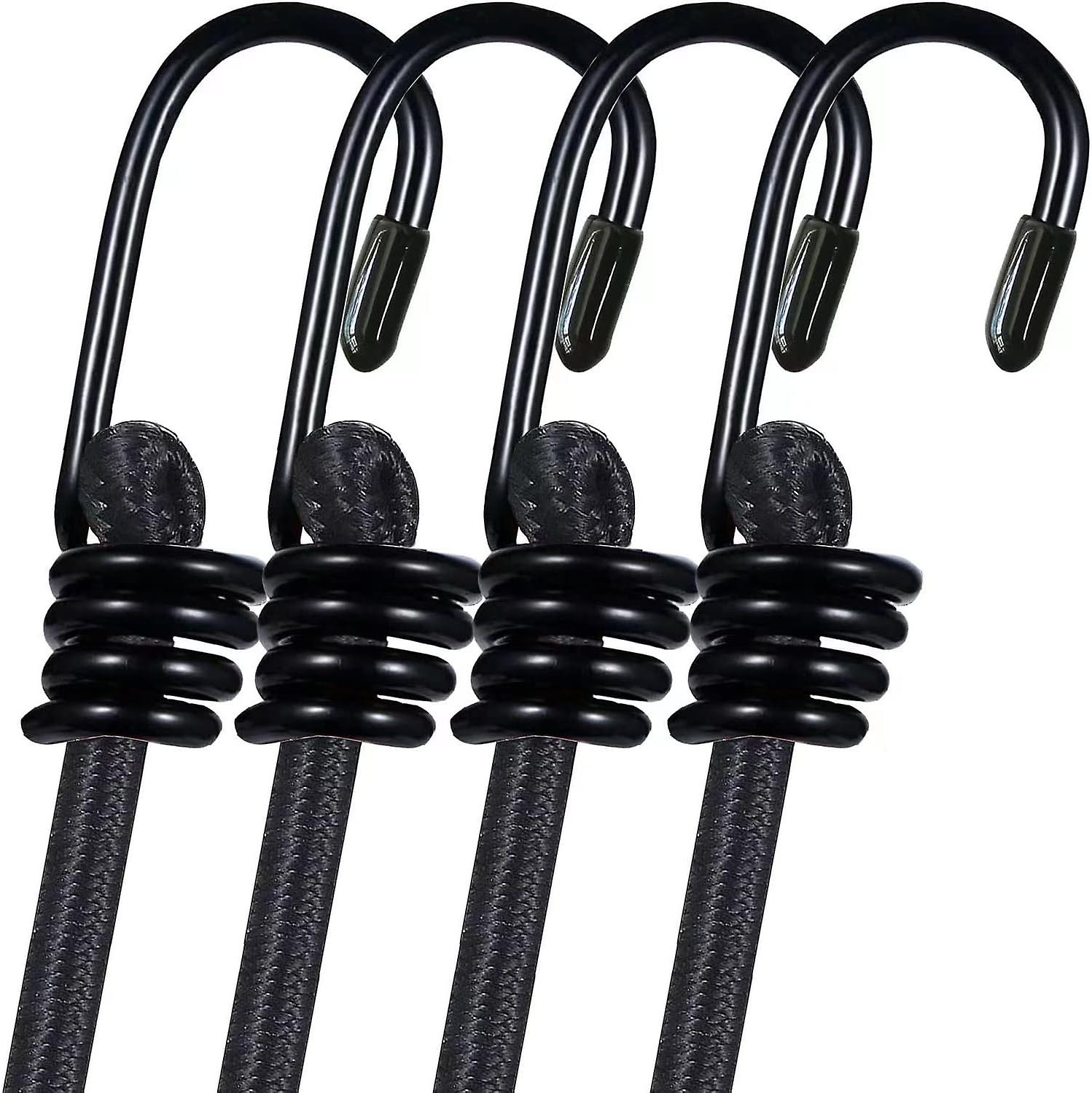 4 Pack Bungee Cord with Hooks, 32" Heavy Duty Bungee Cords with Durable