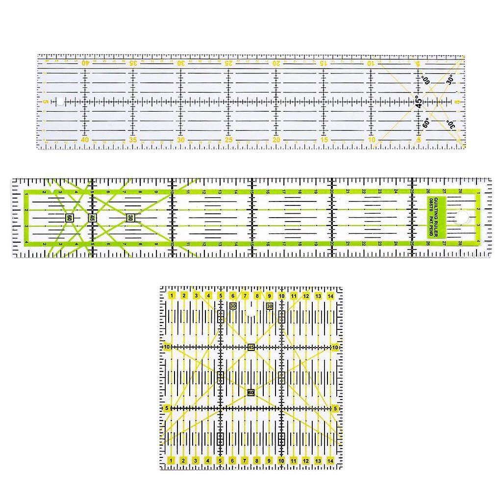 3pcs Square Rectangle Quilting Sewing Patchwork Ruler Tailor Craft DIY Tool
