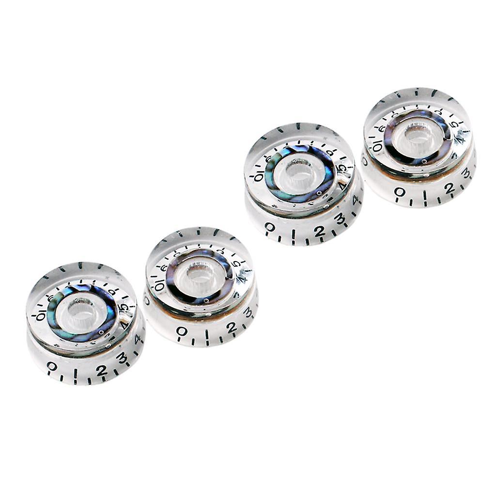 4 neue transparente E-Gitarren Speed Control Regler Abalone für Les Paul