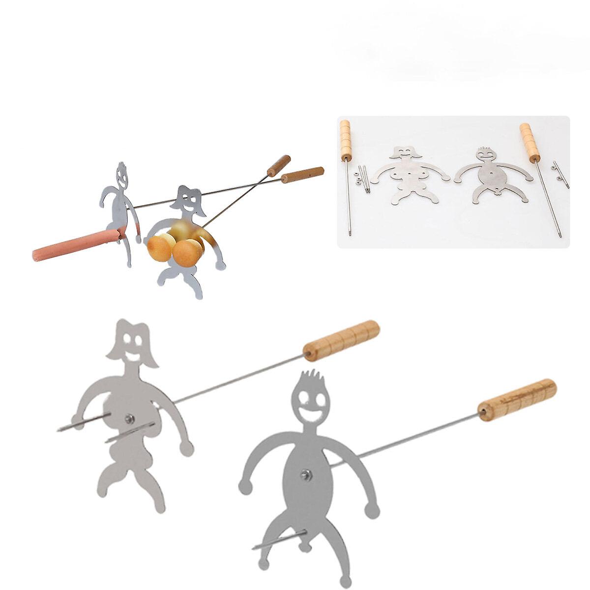 Stainless Steel Funny Bbq Fork - Removable Clip For Party, Camping, And Gatherings