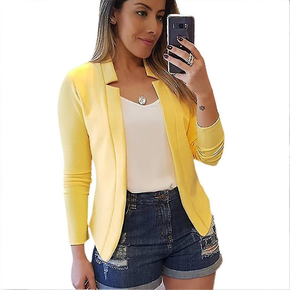 بالإضافة إلى حجم المرأة رقيقة طويلة الأكمام مكتب العمل السترة عادي بدلة سترة رسمية Ol معطف أعلى