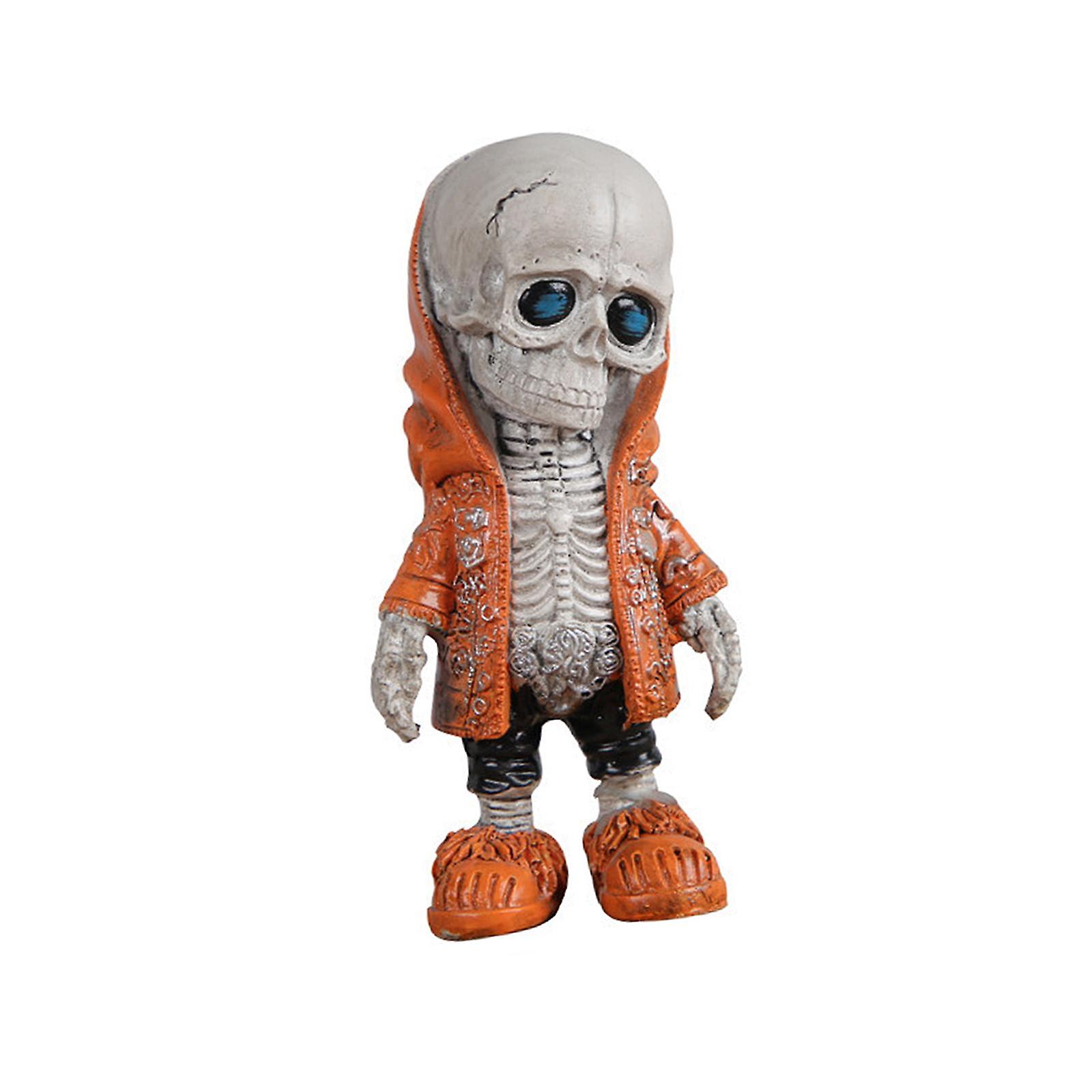 Cartoon Halloween Skeleton Figurine Statue Resin for Bars Blue