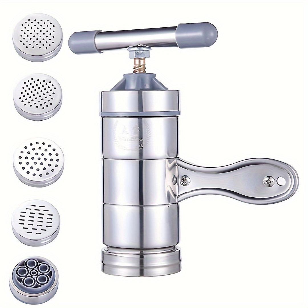 1Pc Noodle Making Machine, Pasta Maker With 5 Noodle Mould, Noodle Press, Hand-cranked Noodle Machine, Perfect For Spaghetti