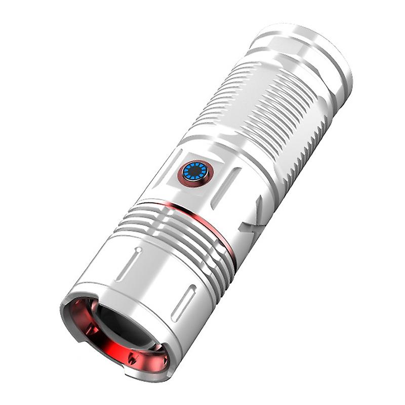 Outdoor White Laser Telescopic Zoom Flashlight X6(Silver)