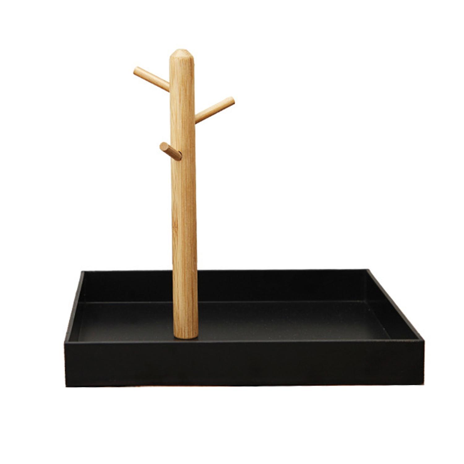 صينية مجوهرات رئيسية مع فروع خشبية من 3 طبقات صينية تخزين مدخل خفيفة الوزن موفرة للمساحة