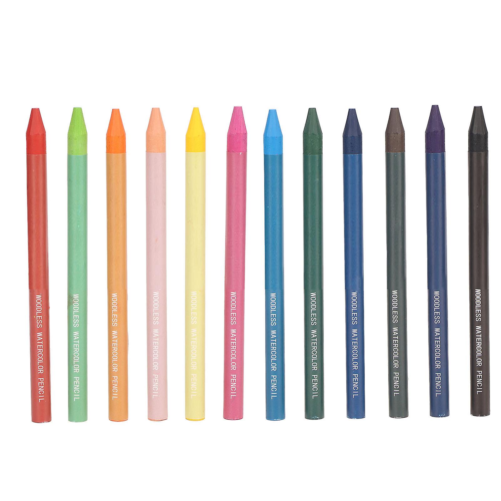 Ensemble de crayons de couleur 12 couleurs aquarelle, solubles dans l'eau, respectueux de l'environnement, pour la peinture à faire soi-même