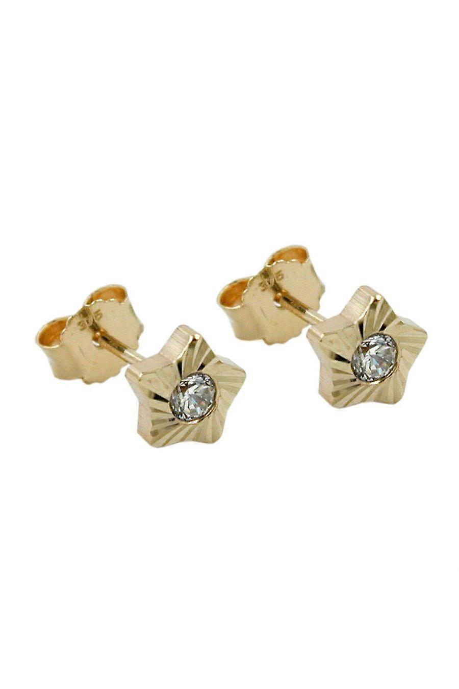 Earrings Studs Star Zirconia 9k Gold - Gl431254